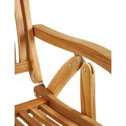 Kernestams gold teak st. Bord med udtrk 4-8 pers. Inkl. 4 stk. gold teak 5-pos. stole med hj ryg