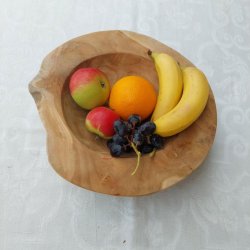 Bordskl Teakrod Ca. ml: H: 8x  25 cm. rund