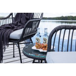 Vedligeholdelsesfrit cafest med bord og 2 stole inkl. all weather hynder - Vlg farve