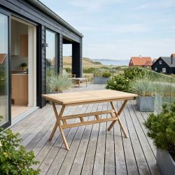 Maja Teak Havebord 120 x 70 cm til 4-6 personer - Perfekt til den mindre terrasse!