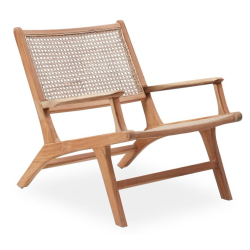 Linnea lnestol med armln og rattan flet - vlg farve