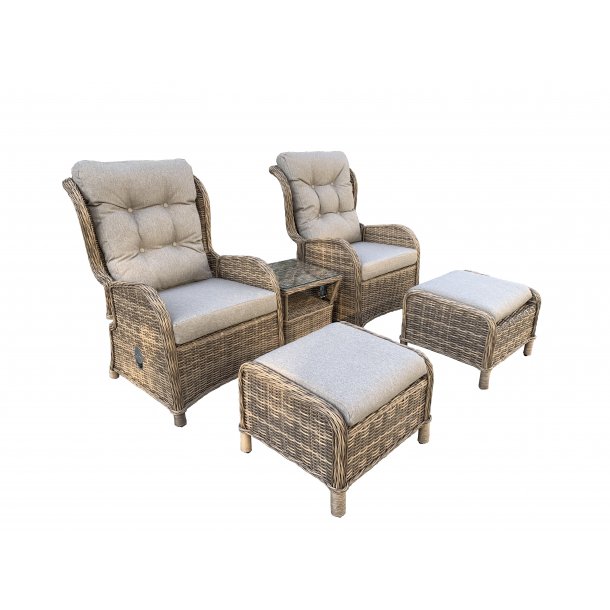 Sofia hygges�t - 2x stole, 2x skamler, 1x bord og hynder