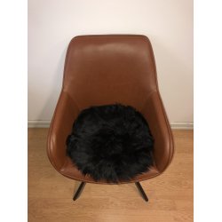 Sittdyna i kta lammskinn rund storlek Diamter 37 cm. - vlj frg