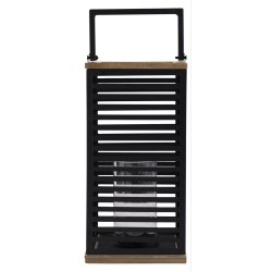 Lanterne med stribet beskyttelses net i metal og fyrretr 