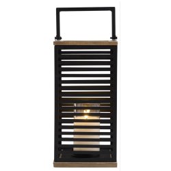 Lanterne med stribet beskyttelses net i metal og fyrretr 