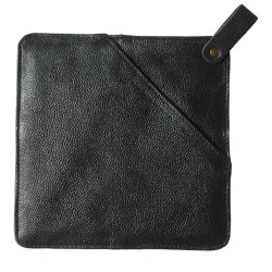 SMOOTH grydelap i lder m. lomme 20x20cm - Vlg farve!