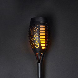 Solcelle fakkel 12 LED - HYGGELIG lys til have 