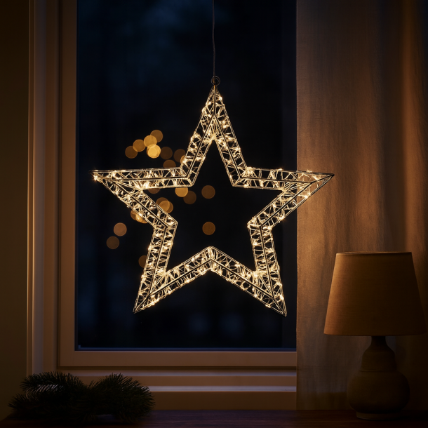 Esther LED stjerneophng - Udendrs/indendrs brug - Timerfunktion - 10 m ledning - Vlg strrelse!