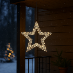 Esther LED stjerneophng - Udendrs/indendrs brug - Timerfunktion - 10 m ledning - Vlg strrelse!