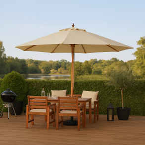 MEGA olefin Parasol  4,0 meter - Vandtt + Dug har UV50+ solbeskyttelse - Vlg farve. Model: Lazio