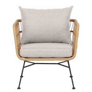 Luksus loungestol i lyst rattan - inkl. hynder. Model: Nina