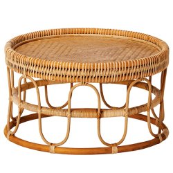 Mnstrat runt loungebord i fltat bambu : 65 - Modell: Henderson