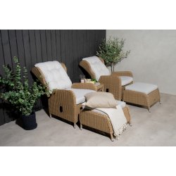 Vedligeholdelsesfrit lounge st med 2 justerbar stole inkl.  All weather Hynder - Vlg farve