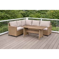 Jeanette vendbar hj�rnesofa med bord og hynder -  5 pers. - v�lg farve