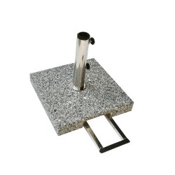 Parasollfot fyrkantig i granit 45x45 cm / Hjul / Handtag Gr� 40 kg