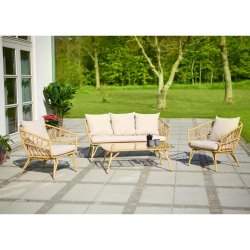 Magrethe Sofast. Lavet i 100% vedligeholdelsesfri polyrattan "bambus look"