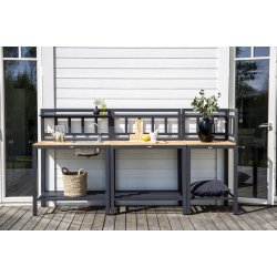 Udendrs kkken hjrnemodul fremstillet i aluminium og teaktr - Model: Mexico