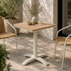 Lisa Caf�bord � 70�70 cm � Nonwood &amp; Aluminium - v�lg mellem farverne Natur eller Sand