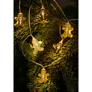 Lyskde i guld M/10LED M/TIMER - IP20 Batteriboks kun til indendrs brug - VLG MOTIV!!