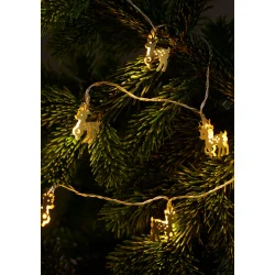 Lyskde i guld M/10LED M/TIMER - IP20 Batteriboks kun til indendrs brug - VLG MOTIV!!