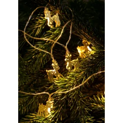 Lyskde i guld M/10LED M/TIMER - IP20 Batteriboks kun til indendrs brug - VLG MOTIV!!