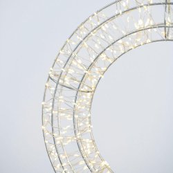 Stor lyskrans i 38 eller 50 cm med 5m ledning og IP44 adapter med dobbelt timerfunktion - Vlg LED