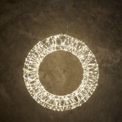 Stor lyskrans i 38 eller 50 cm med 5m ledning og IP44 adapter med dobbelt timerfunktion - Vlg LED