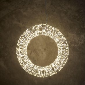 Stor lyskrans i 38 eller 50 cm med 5m ledning og IP44 adapter med dobbelt timerfunktion - Vlg LED