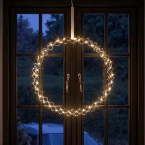 Dekorativ LED metalring med timerfunktion - Diameter: 35 cm