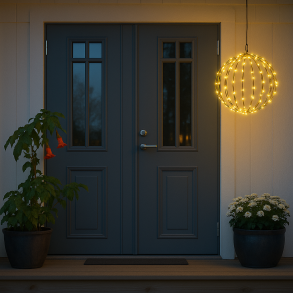 Dekorativ lyskugle med dobbelt timerfunktion 160LED 35cm- Inde/Ude