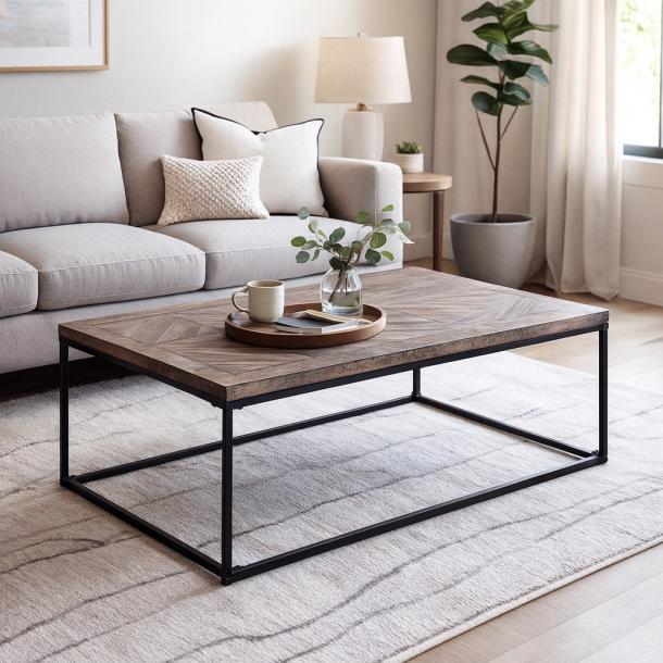 Aflangt sofabord i naturligt mangotr� - HOMM