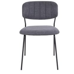 Alicante spisebordsstol i mrkegr stof og metal ben 