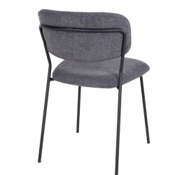 Alicante spisebordsstol i mrkegr stof og metal ben 