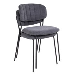 Alicante spisebordsstol i mrkegr stof og metal ben 