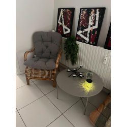 Loungestol i fltad bambu - handgjort Model: sof