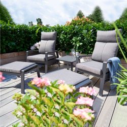 Lounge sttet som kan st ude ret rundt. Inkl. all-weather hynder. Model: Mona Havest