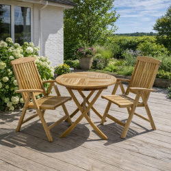 Cafes�t med rundt foldebord og positionsstole �:90 (2-4pers) Model: Mondena/Bounty