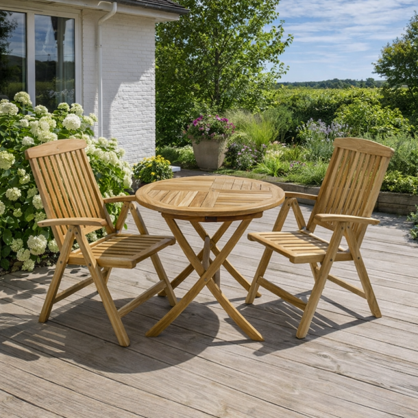 Cafes�t med rundt foldebord og positionsstole �:90 (2-4pers) Model: Mondena/Bounty