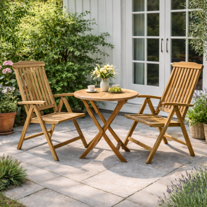 Cafes�t med rundt foldebord og positionsstole �:66 (2pers) Model: Mondena/Bounty