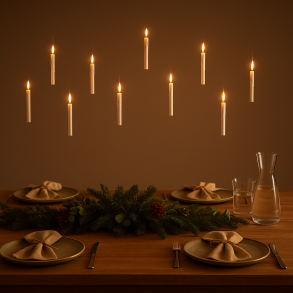 10 stk. Magiske sv�vende Harry Potter LED-lys m/tryllestav fjernbetjening 