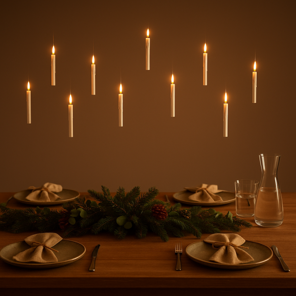 10 stk. Magiske sv�vende Harry Potter LED-lys m/tryllestav fjernbetjening 