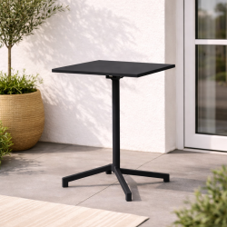 Sammenklappeligt stilrent Caf�bord i St�l � Kompakt, Robust og Perfekt til Sm� Rum (60x60 cm) kommer i flere farver