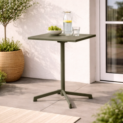 Sammenklappeligt stilrent Caf�bord i St�l � Kompakt, Robust og Perfekt til Sm� Rum (60x60 cm) kommer i flere farver