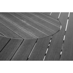 Havem�bels�t i sort polyrattan - Sanna havebordbord med drejeskive �150 cm og 6 Asta havestole med arml�n