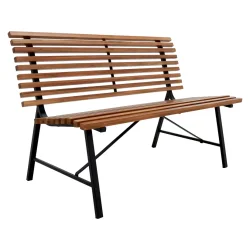 Stilren haveb�nk i Acacia Mangium med teakolie-finish og solidt stel i st�l � 130X56cm bred komfort til terrasse og have