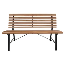 Stilren haveb�nk i Acacia Mangium med teakolie-finish og solidt stel i st�l � 130X56cm bred komfort til terrasse og have