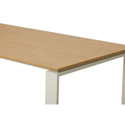 Lily Havem�bels�t i hvid med 6 Stabelbare Vedligeholdelsesfrie Havestole og Rummeligt Havebord til Terrasse og Have