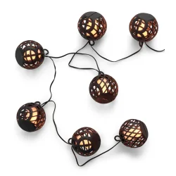 Solar flamme Lysk�de med 8 LED Lanterner � Dekorativ Solcellebelysning til Haven