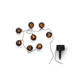 Solar flamme Lysk�de med 8 LED Lanterner � Dekorativ Solcellebelysning til Haven