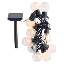Solar Lysk�de med 10 LED Globep�rer � Dekorativ Solcellebelysning til Haven